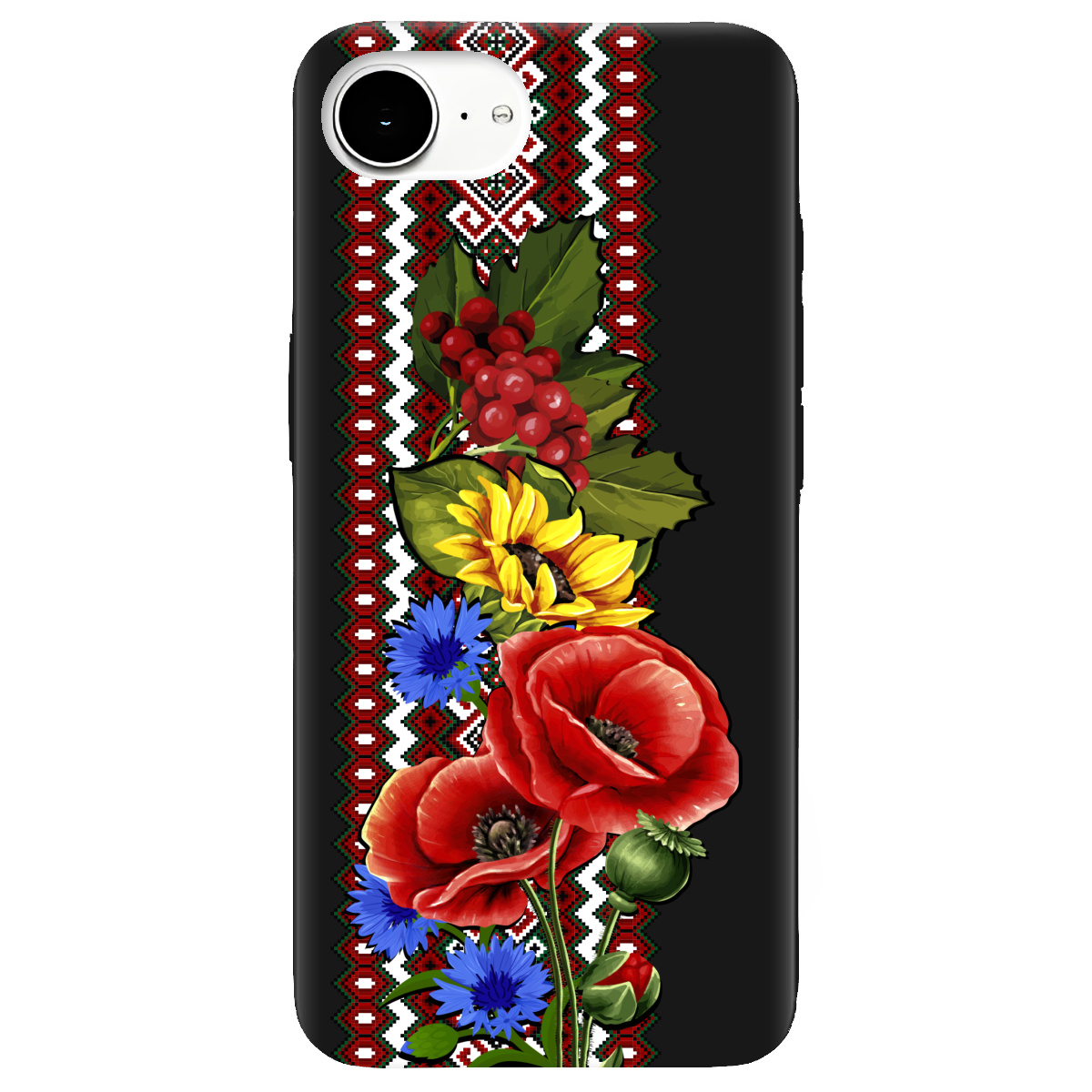 Чохол для Apple iPhone 16e чорний матовий soft touch Ukraine ornament - фото 1 Чохол для Apple iPhone 16e чорний матовий soft touch Ukraine ornament - фото 1 - Чохли для телефонів