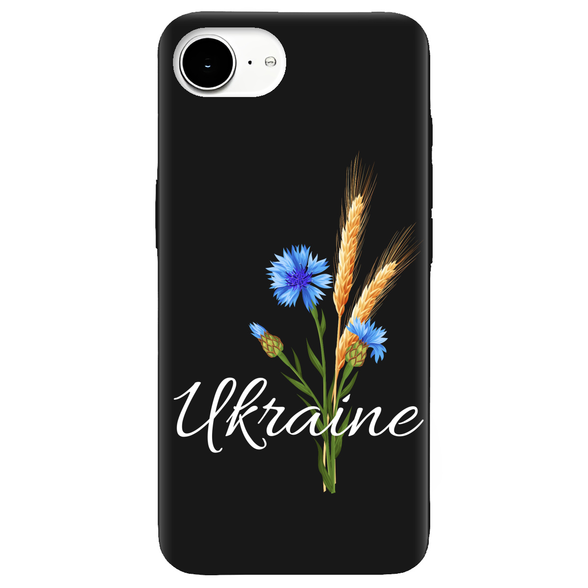 Чехол для Apple iPhone 16e черный матовый soft touch Незалежна Україна - фото 1 - Чехлы для телефонов