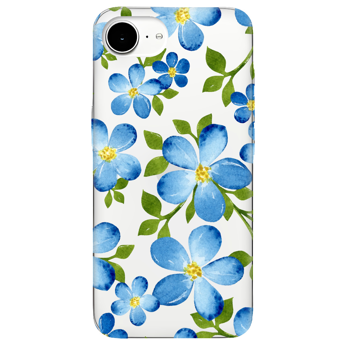 Чехол для Apple iPhone 16e Flowers blue - фото 1 - Чехлы для телефонов