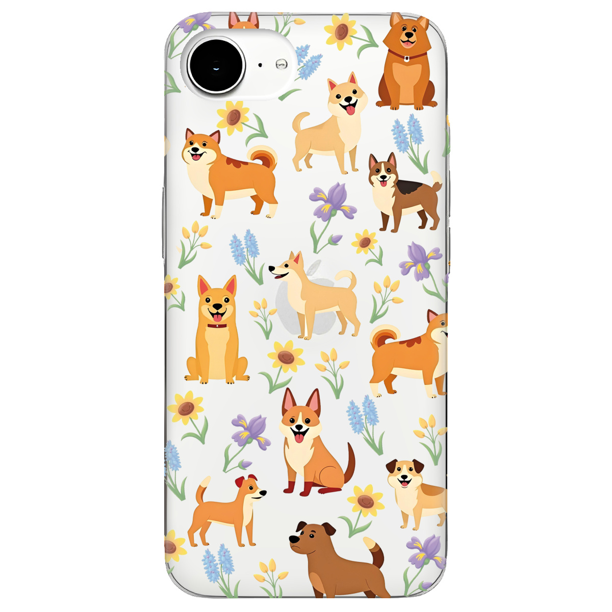 Чохол для Apple iPhone 16e Blooming Puppies - фото 1 - Чохли для телефонів