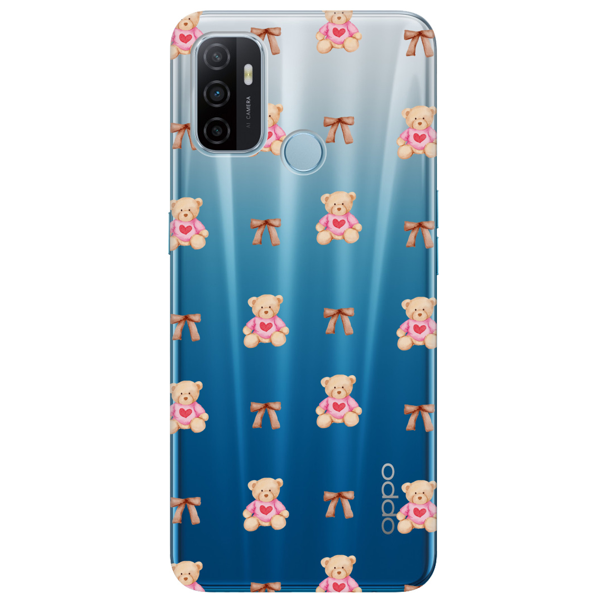 Чохол для Oppo A53/ A32/ A33 Сердечний ведмедик - фото 1 - Чохли для телефонів