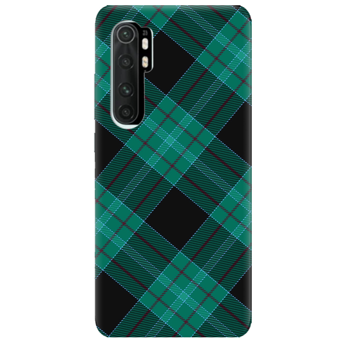 Чехол для Xiaomi Mi Note 10 Lite Зелений тартан - фото 1 - Чехлы для телефонов