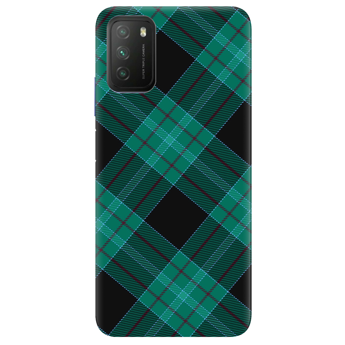 Чехол для Xiaomi Poco M3 Зелений тартан - фото 1 - Чехлы для телефонов