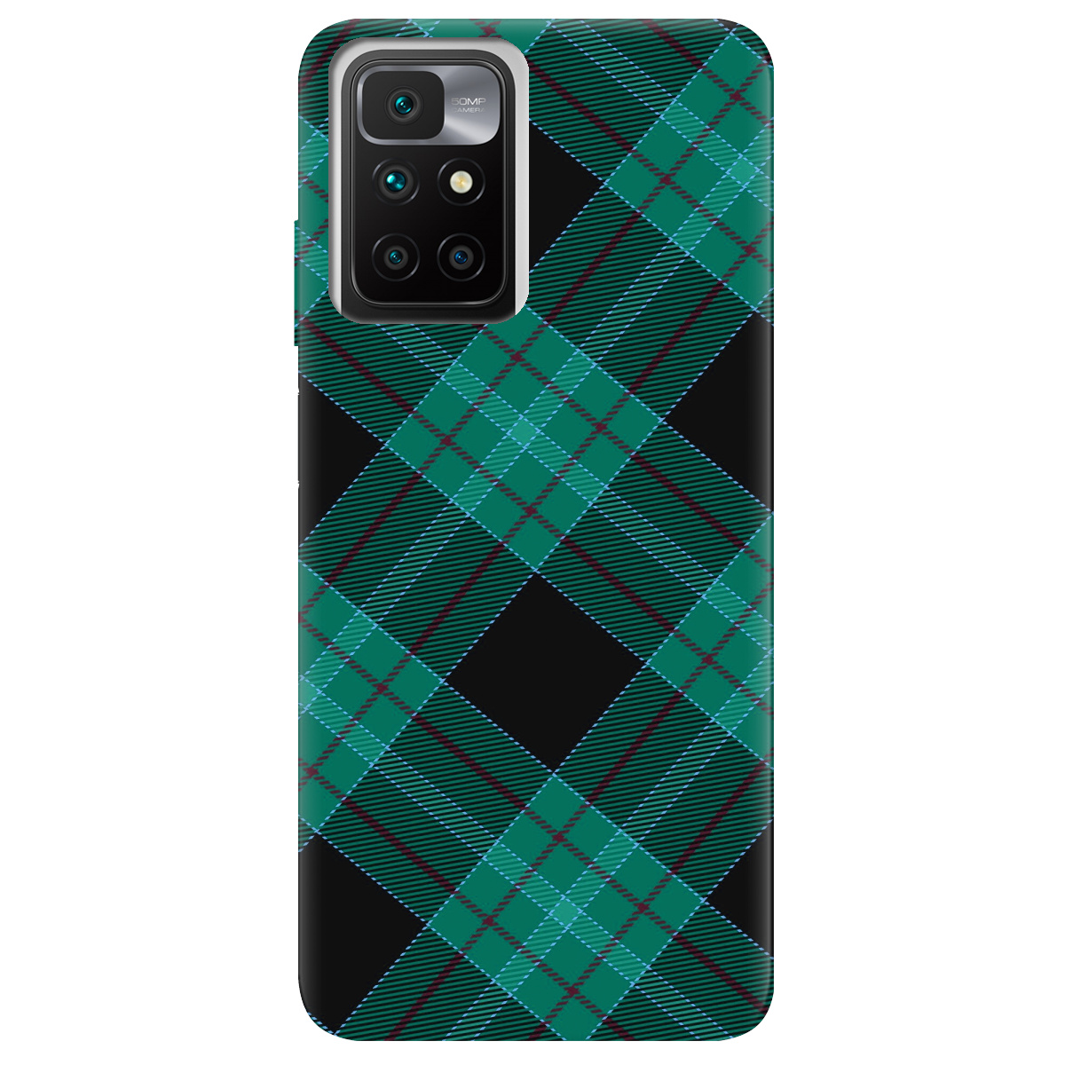 Чехол для Xiaomi Redmi 10 Зелений тартан - фото 1 - Чехлы для телефонов