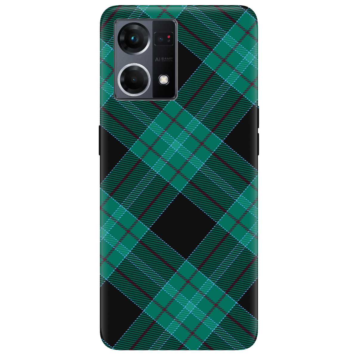 Чохол для Oppo Reno  7 4G Зелений тартан - фото 1 - Чохли для телефонів