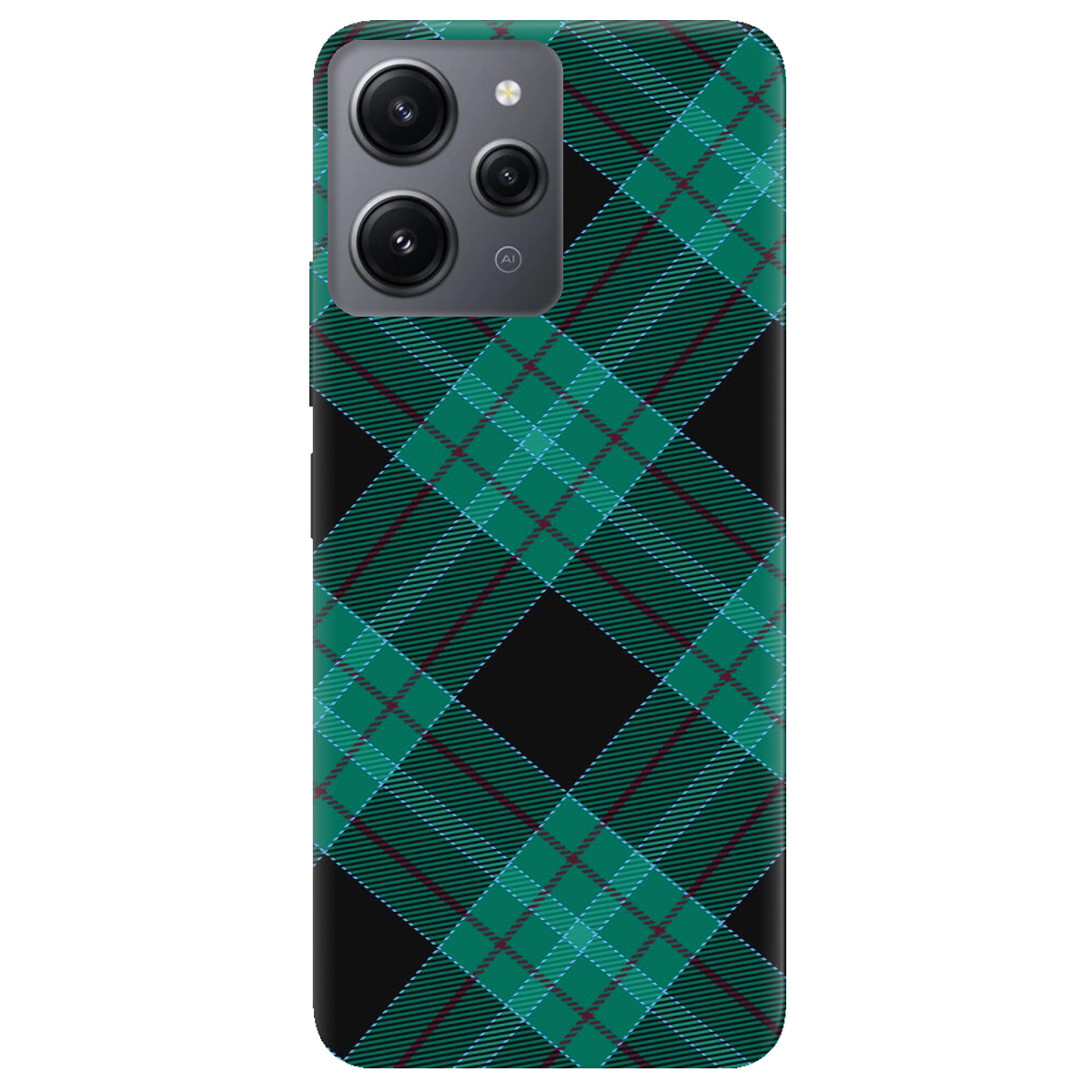 Чехол для Xiaomi Redmi 12 Зелений тартан - фото 1 - Чехлы для телефонов