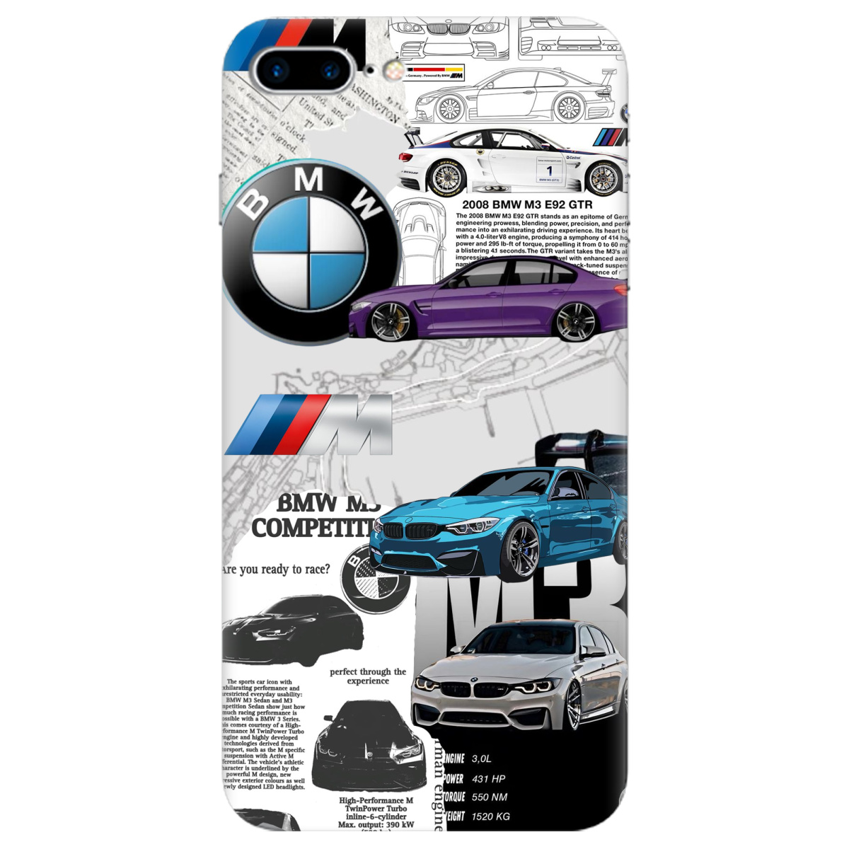 Чехол для Apple iPhone 7 Plus BMW - фото 1 Чехол для Apple iPhone 7 Plus BMW - фото 1 - Чехлы для телефонов