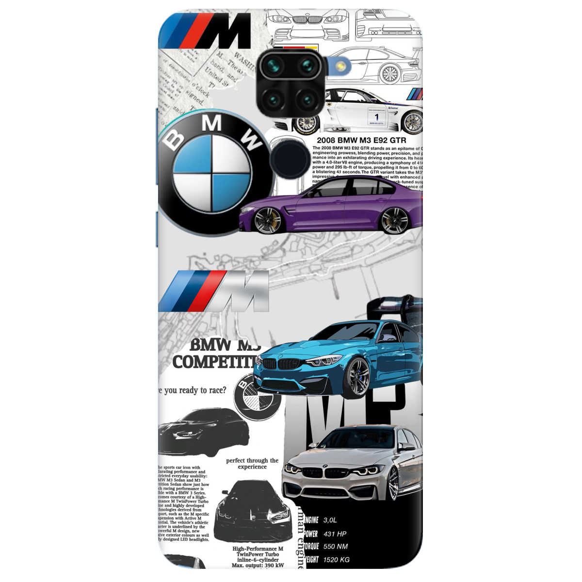 Чехол для Xiaomi Redmi Note 9 BMW - фото 1 Чехол для Xiaomi Redmi Note 9 BMW - фото 1 - Чехлы для телефонов