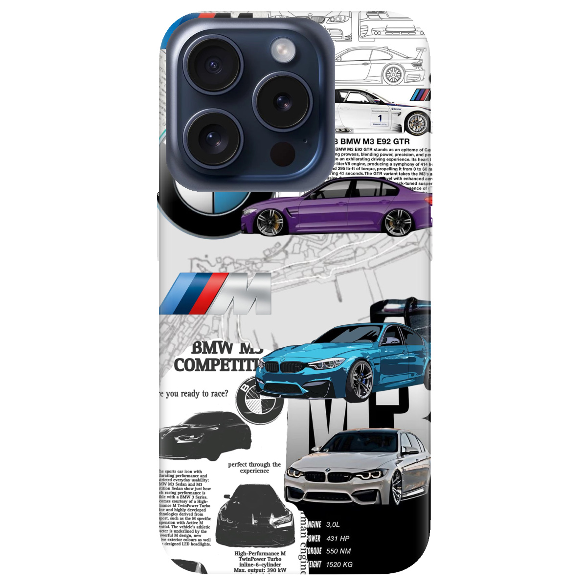 Чехол для Apple iPhone 15 Pro Max BMW - фото 1 Чехол для Apple iPhone 15 Pro Max BMW - фото 1 - Чехлы для телефонов