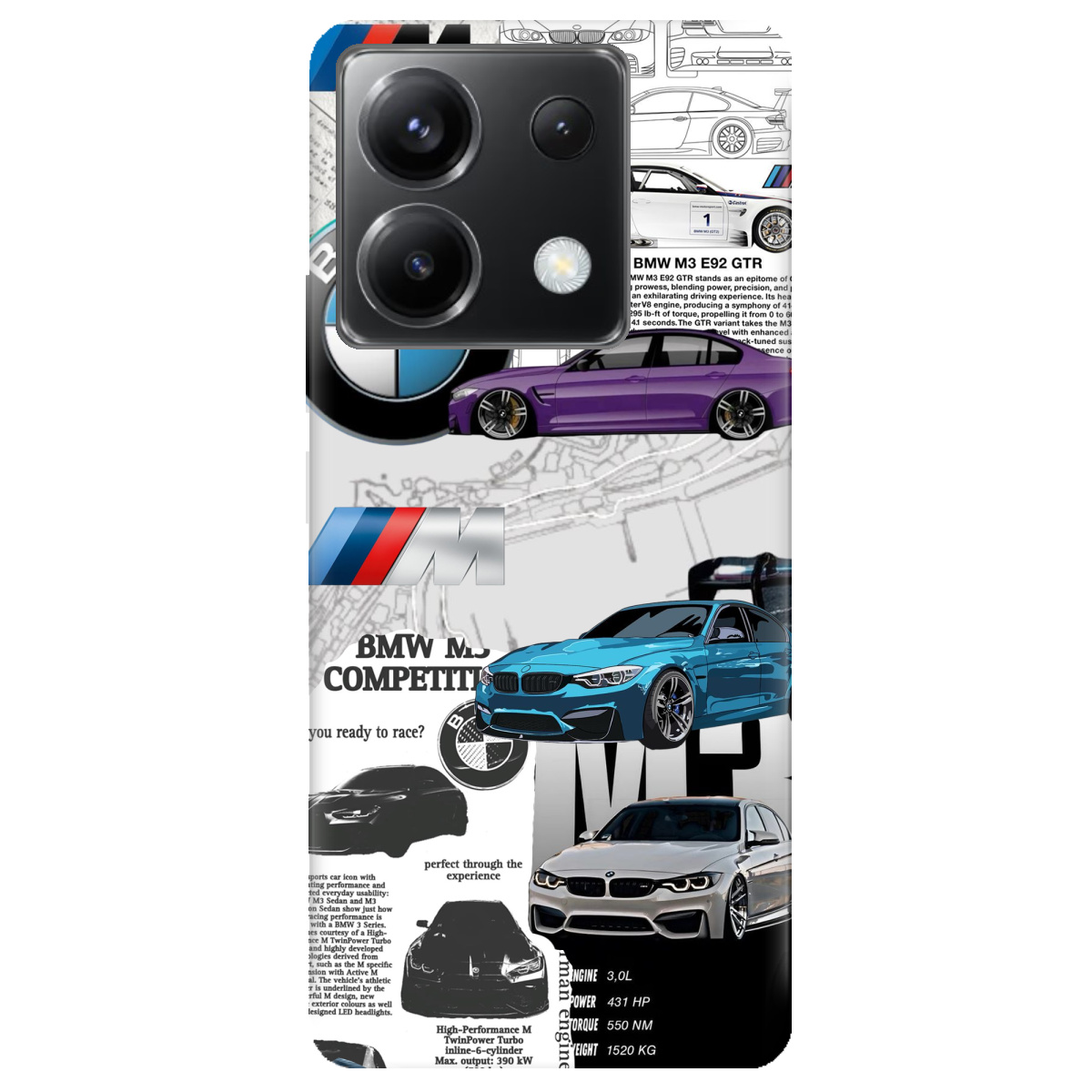 Чехол для Xiaomi Poco X6 BMW - фото 1 Чехол для Xiaomi Poco X6 BMW - фото 1 - Чехлы для телефонов