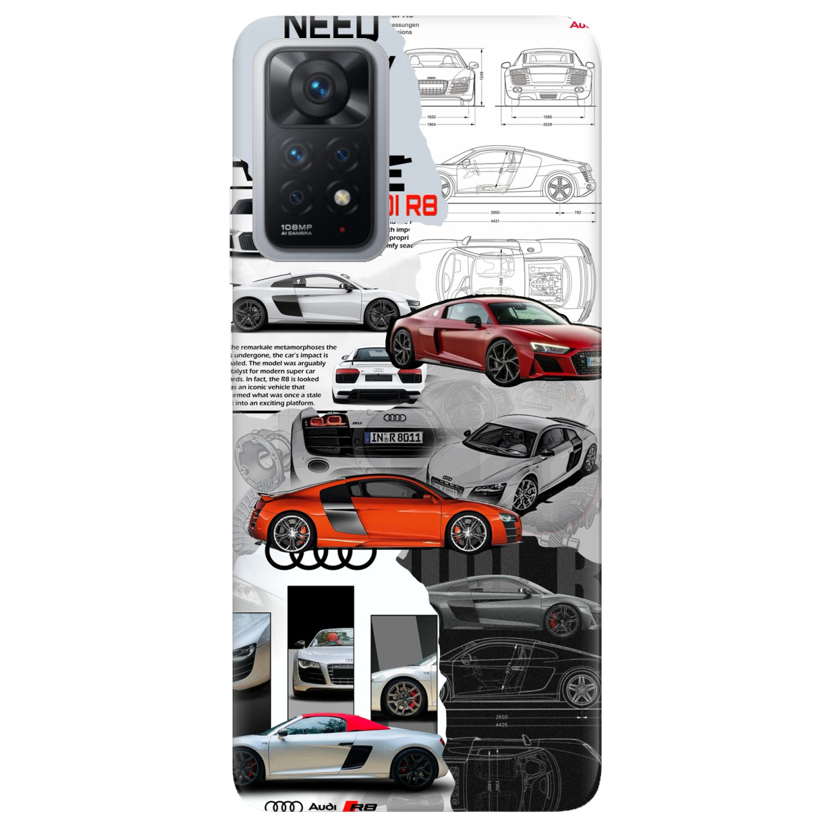 Чехол для Xiaomi Redmi Note 12 Pro 4G Audi - фото 1 Чехол для Xiaomi Redmi Note 12 Pro 4G Audi - фото 1 - Чехлы для телефонов