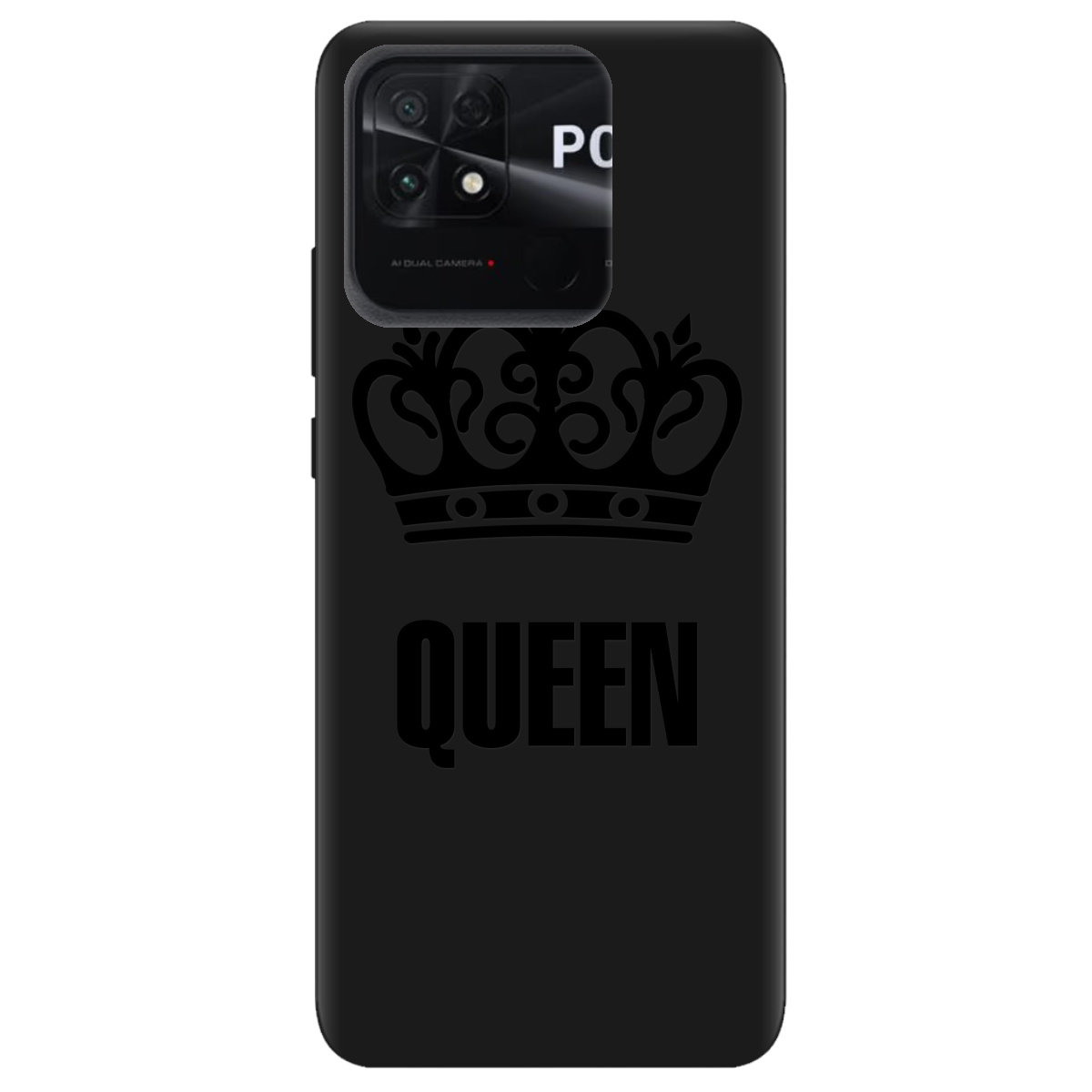 Чохол для Xiaomi Poco C40 чорний матовий soft touch Queen - фото 1 - Чохли для телефонів