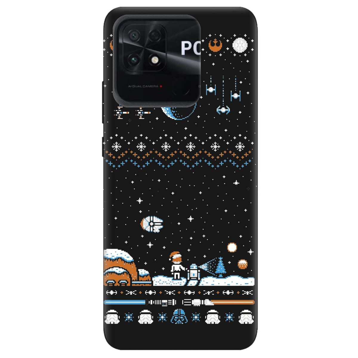 Чохол для Xiaomi Poco C40 чорний матовий soft touch Star wars - фото 1 - Чохли для телефонів