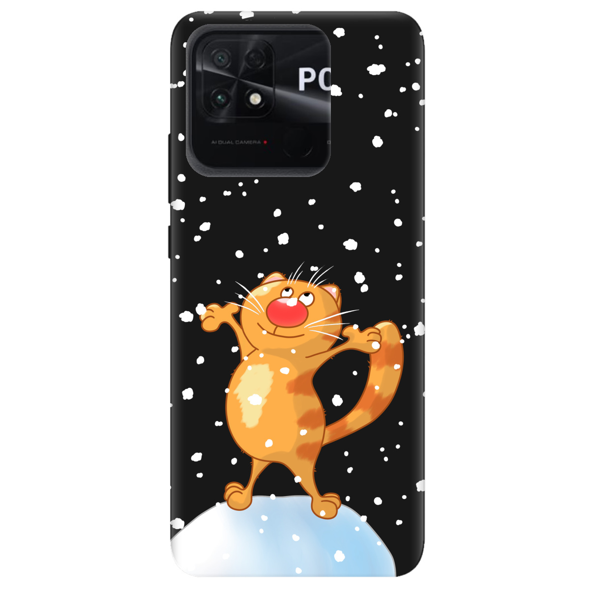 Чехол для Xiaomi Poco C40 черный матовый soft touch Be Happy - фото 1 - Чехлы для телефонов