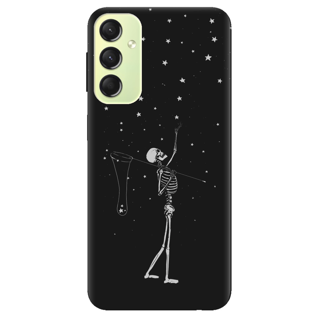 Чехол для Samsung Galaxy A24 4G черный матовый soft touch Stars night - фото 1 Чехол для Samsung Galaxy A24 4G черный матовый soft touch Stars night - фото 1 - Чехлы для телефонов