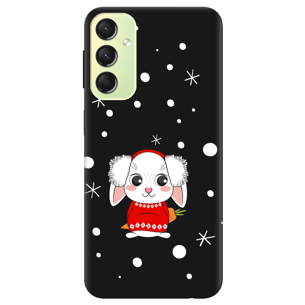 Чохол для Samsung Galaxy A24 4G чорний матовий soft touch My bunny - фото 1 - Чохли для телефонів