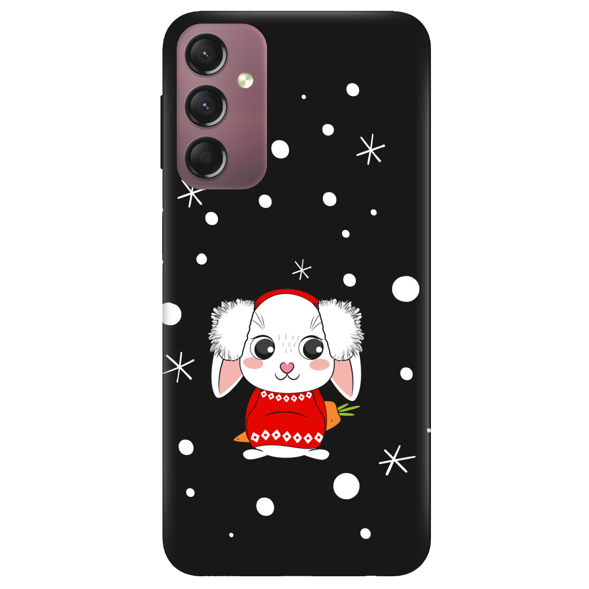 Чехол для Samsung Galaxy A05s черный матовый soft touch My bunny - фото 1 - Чехлы для телефонов