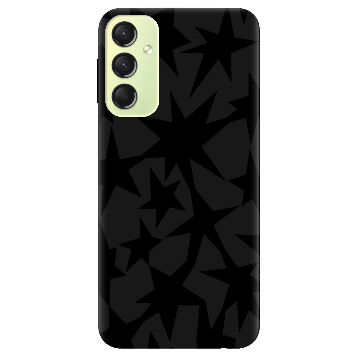 Чехол для Samsung Galaxy A24 4G черный матовый soft touch Black stars - фото 1 Чехол для Samsung Galaxy A24 4G черный матовый soft touch Black stars - фото 1 - Чехлы для телефонов
