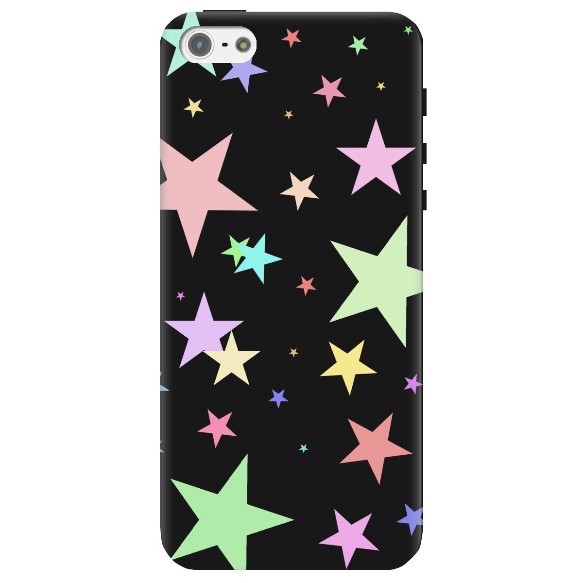 Чехол для Apple iPhone 5 / 5S черный матовый soft touch Яскраві зірки (black) - фото 1 - Чехлы для телефонов