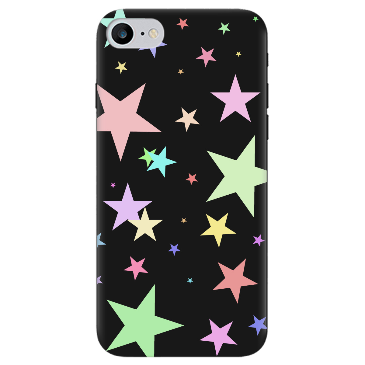 Чохол для Apple iPhone 7 чорний матовий soft touch Яскраві зірки (black) - фото 1 - Чохли для телефонів