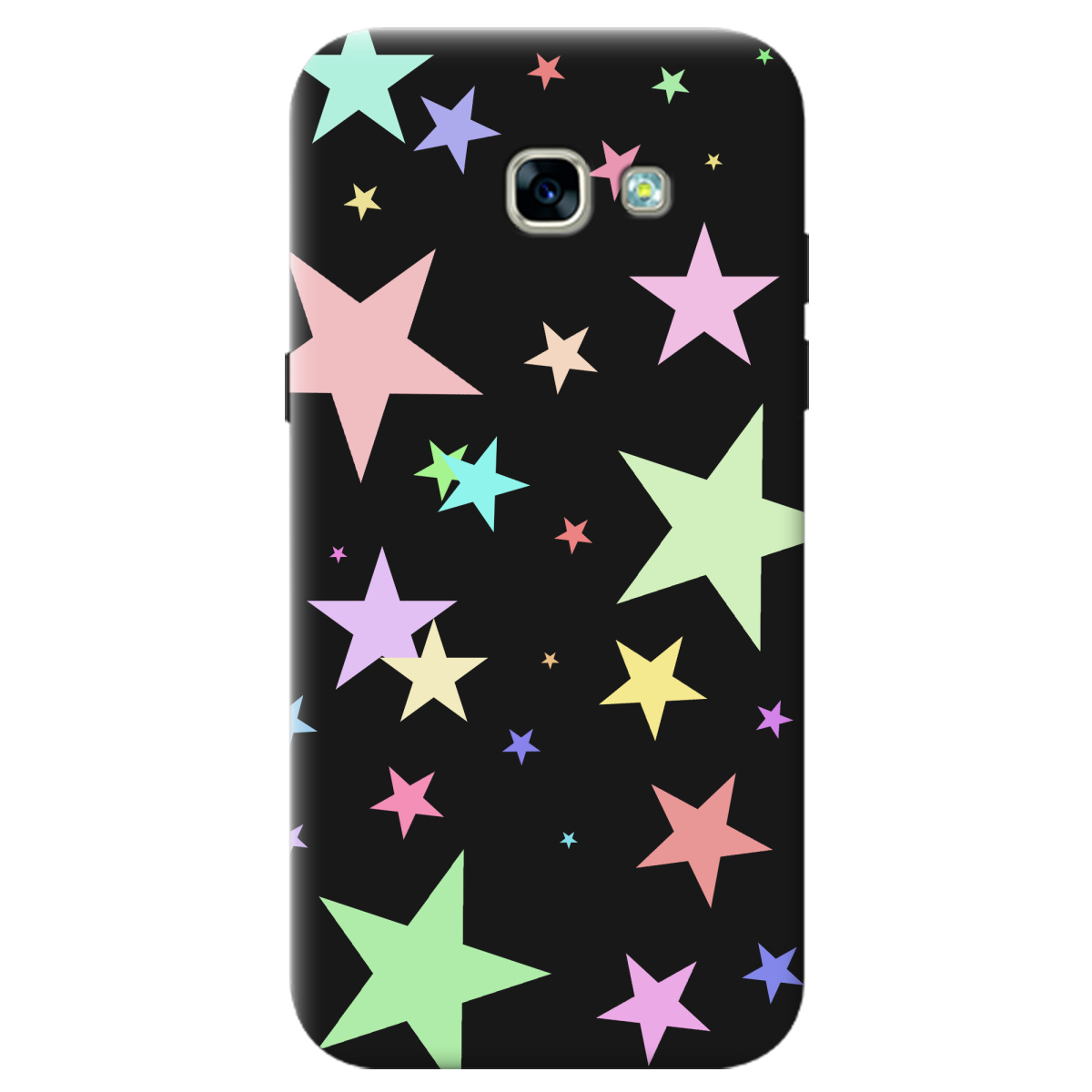 Чехол для Samsung Galaxy A5 2017 черный матовый soft touch Яскраві зірки (black) - фото 1 Чехол для Samsung Galaxy A5 2017 черный матовый soft touch Яскраві зірки (black) - фото 1 - Чехлы для телефонов