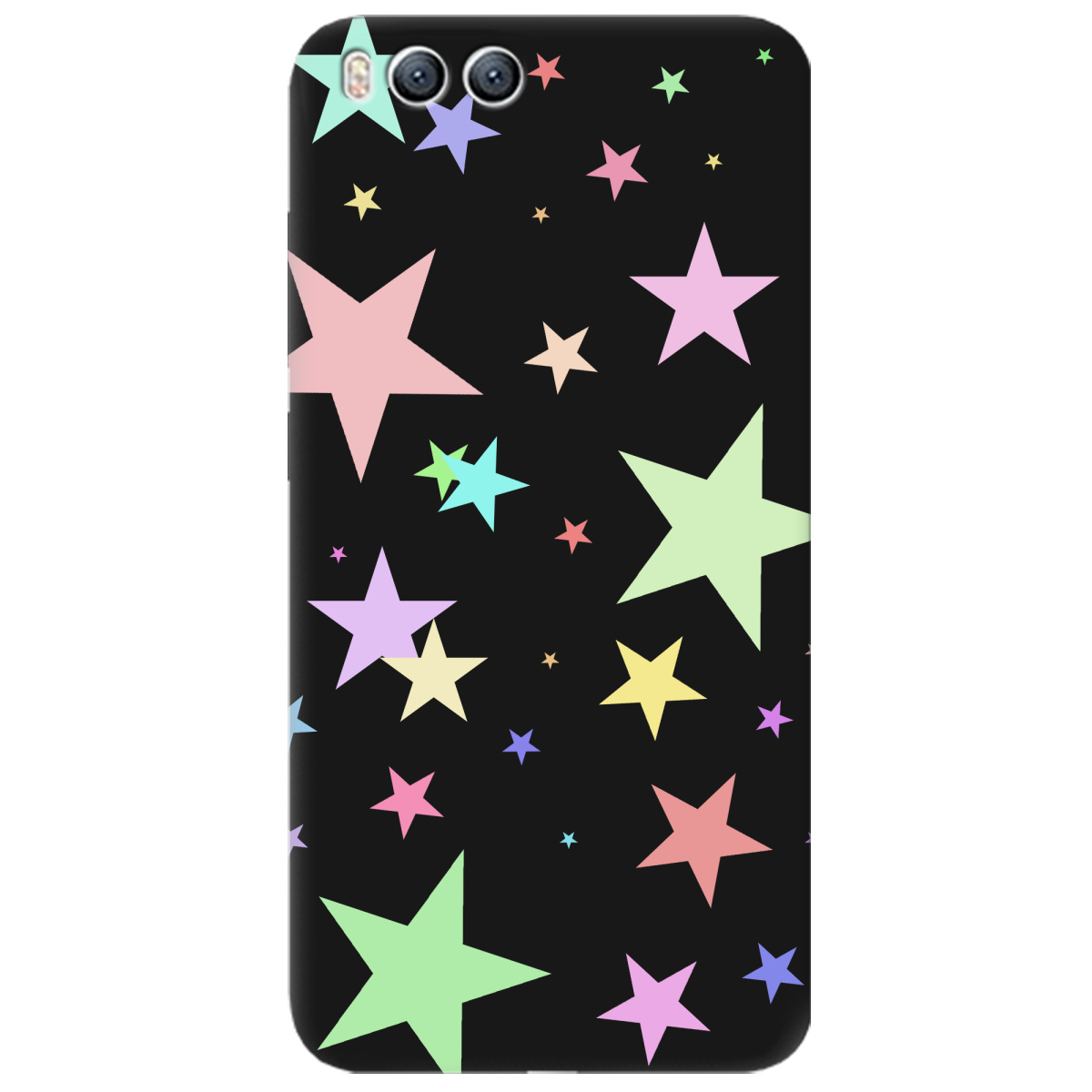 Чехол для Xiaomi Mi 6 черный матовый soft touch Яскраві зірки (black) - фото 1 - Чехлы для телефонов