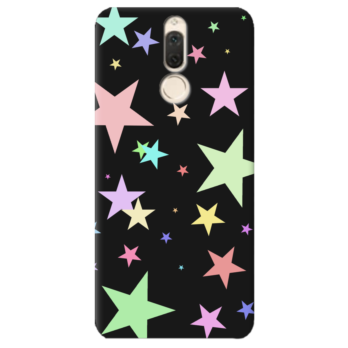 Чохол для Huawei Mate 10 Lite чорний матовий soft touch Яскраві зірки (black) - фото 1 - Чохли для телефонів