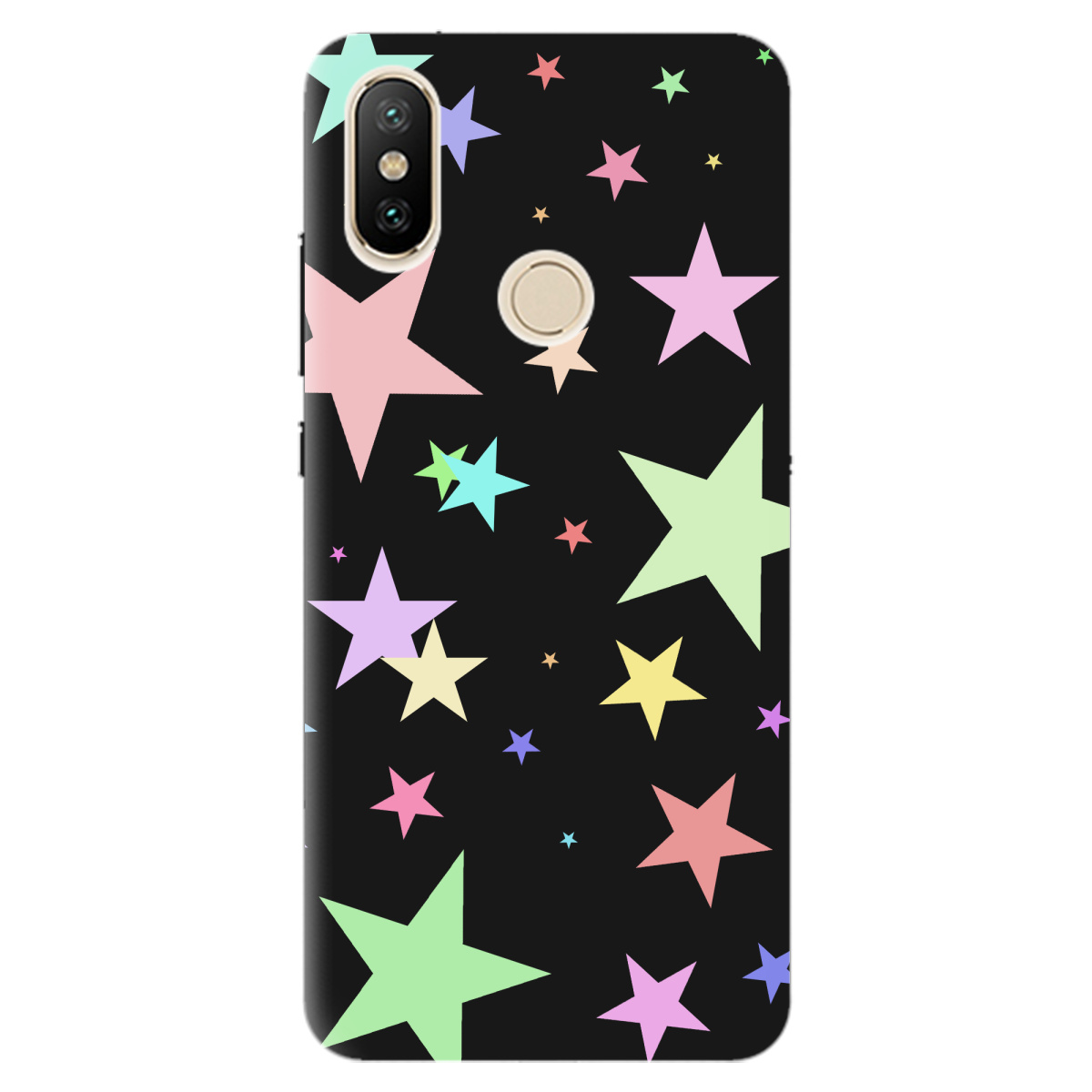 Чехол для Xiaomi Mi A2 Lite черный матовый soft touch Яскраві зірки (black) - фото 1 Чехол для Xiaomi Mi A2 Lite черный матовый soft touch Яскраві зірки (black) - фото 1 - Чехлы для телефонов