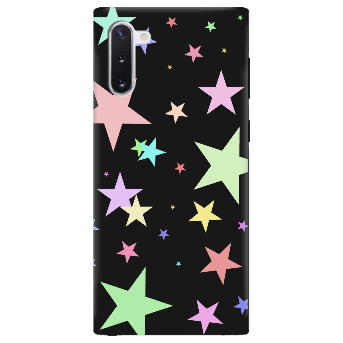 Чохол для Samsung Galaxy Note 10 чорний матовий soft touch Яскраві зірки (black) - фото 1 - Чохли для телефонів