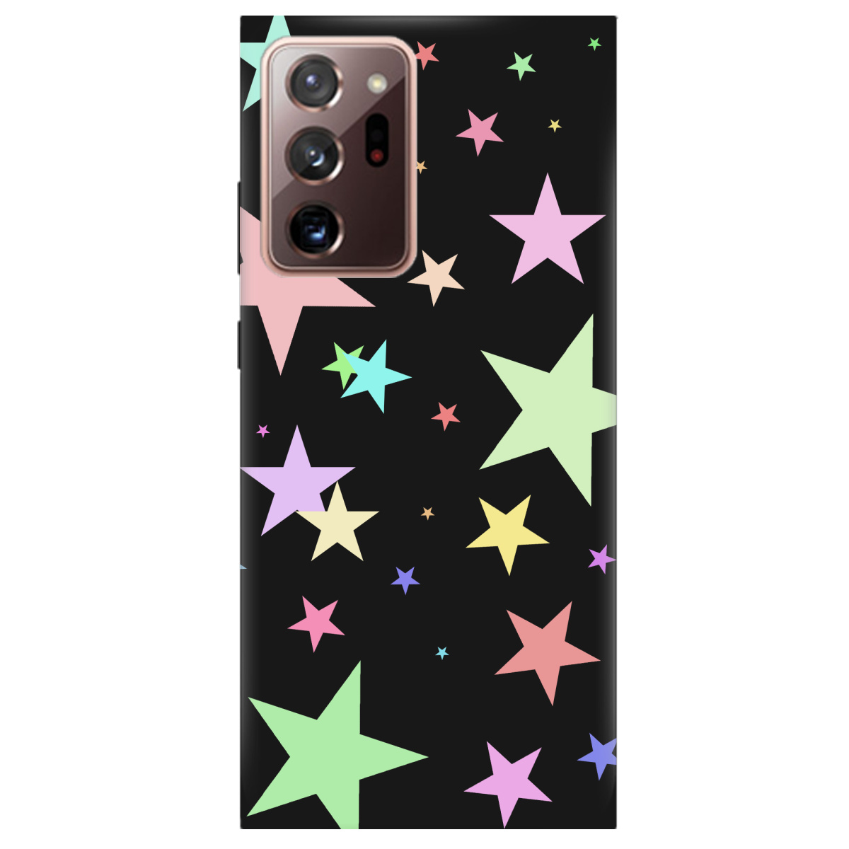 Чехол для Samsung Galaxy Note 20 Ultra черный матовый soft touch Яскраві зірки (black) - фото 1 - Чехлы для телефонов
