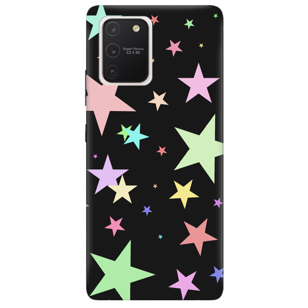 Чехол для Samsung Galaxy S10 Lite черный матовый soft touch Яскраві зірки (black) - фото 1 - Чехлы для телефонов