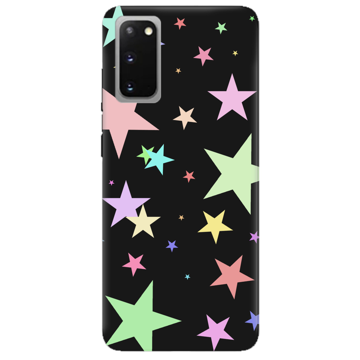 Чохол для Samsung Galaxy S20 чорний матовий soft touch Яскраві зірки (black) - фото 1 - Чохли для телефонів