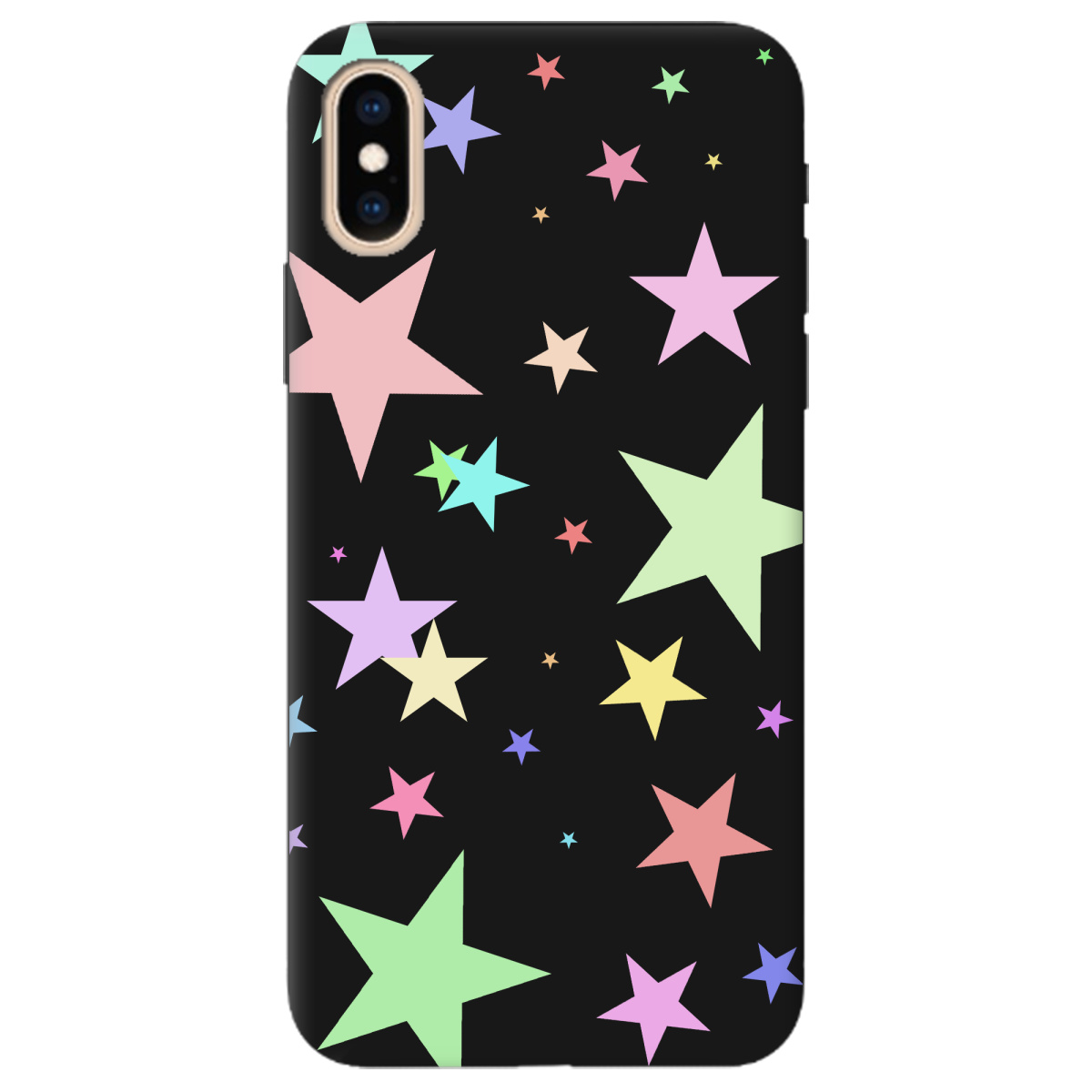 Чехол для Apple iPhone XS Max черный матовый soft touch Яскраві зірки (black) - фото 1 - Чехлы для телефонов