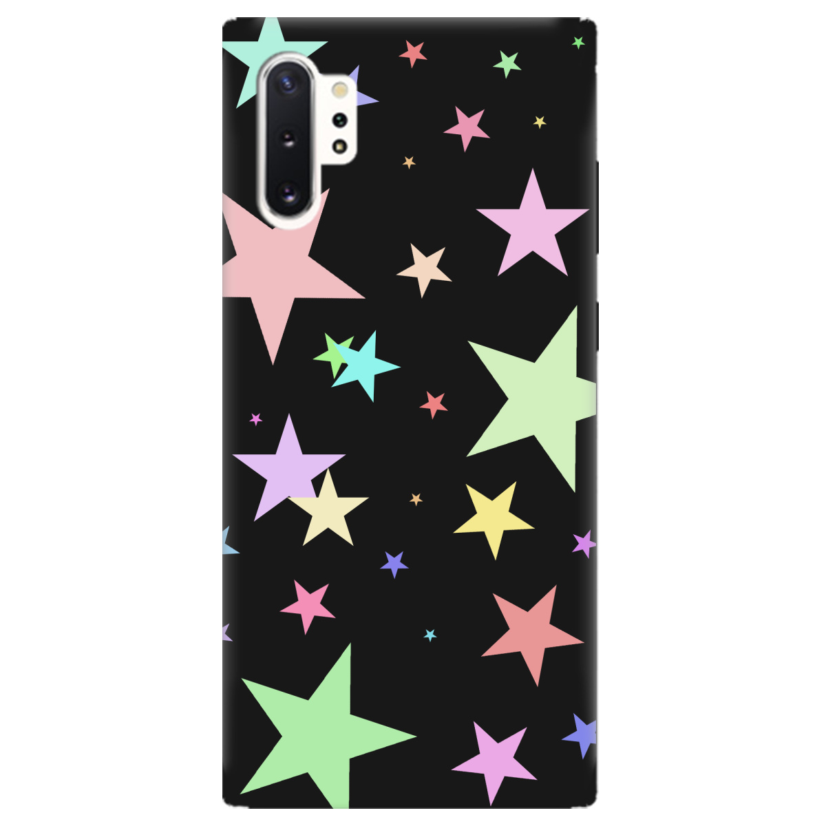 Чехол для Samsung Galaxy Note 10 Plus черный матовый soft touch Яскраві зірки (black) - фото 1 - Чехлы для телефонов
