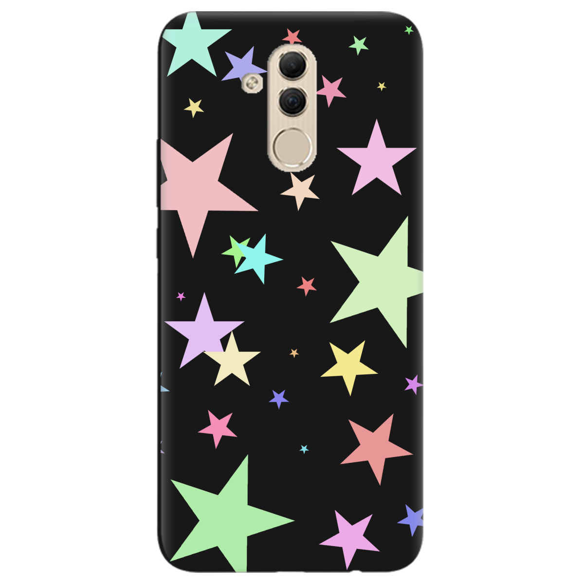 Чехол для Huawei Mate 20 Lite черный матовый soft touch Яскраві зірки (black) - фото 1 - Чехлы для телефонов