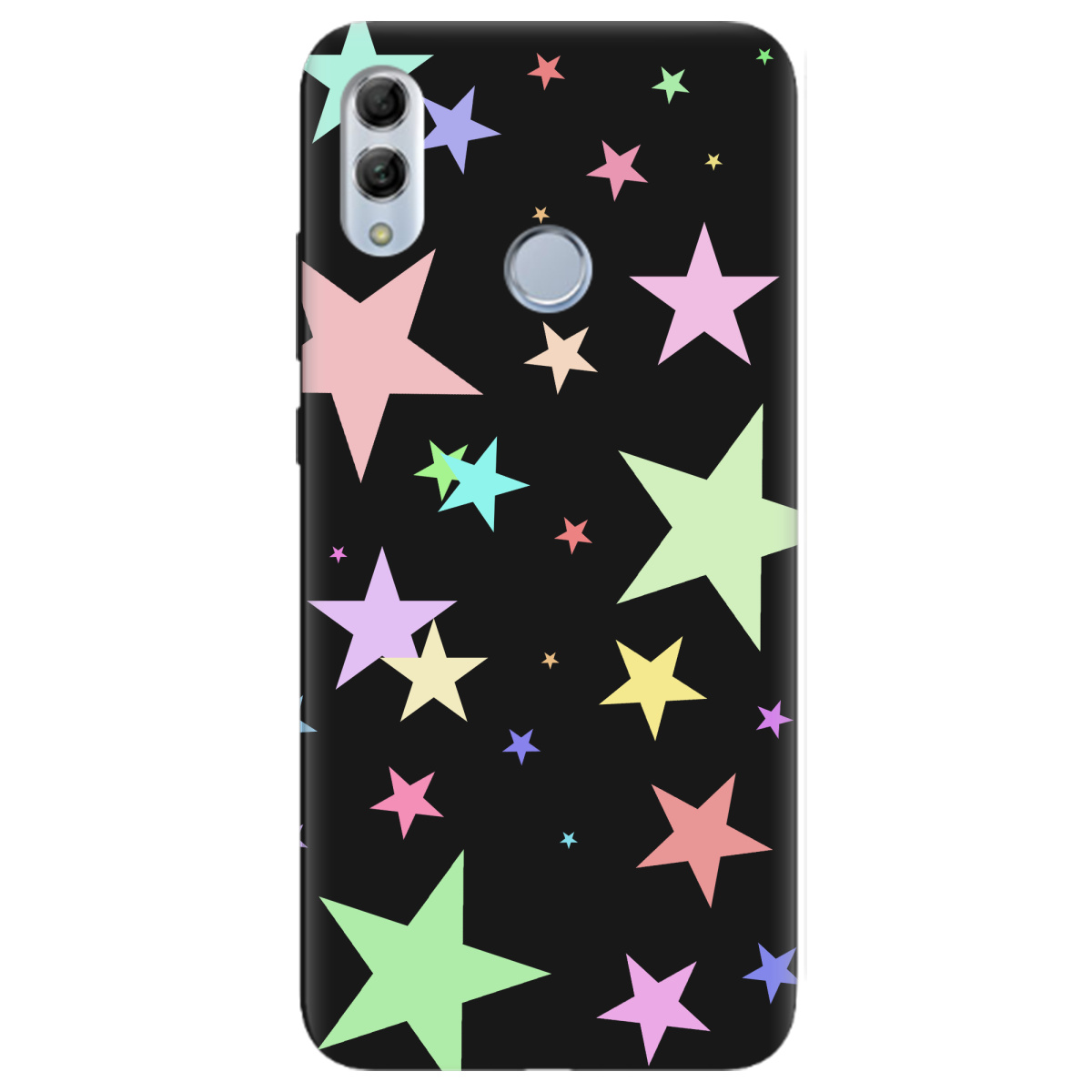 Чохол для Huawei Honor 10 Lite чорний матовий soft touch Яскраві зірки (black) - фото 1 - Чохли для телефонів