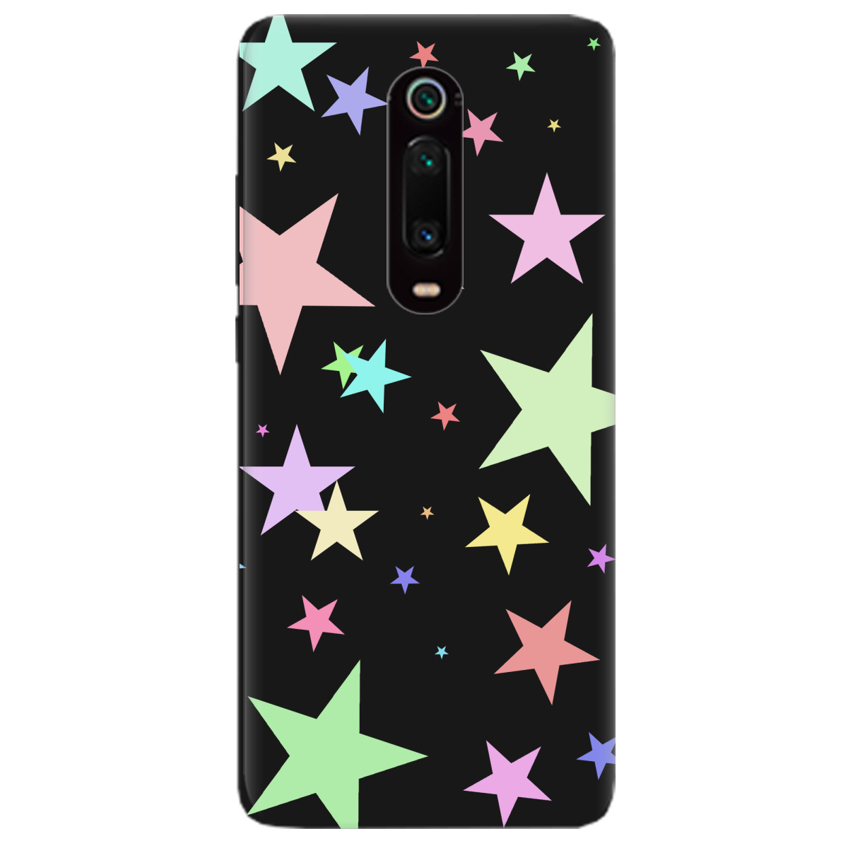 Чохол для Xiaomi Mi 9T чорний матовий soft touch Яскраві зірки (black) - фото 1 - Чохли для телефонів