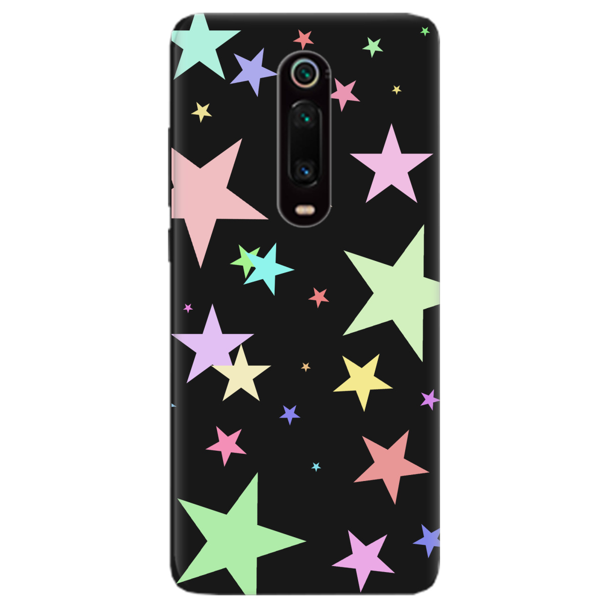 Чохол для Xiaomi Mi 9T Pro чорний матовий soft touch Яскраві зірки (black) - фото 1 - Чохли для телефонів