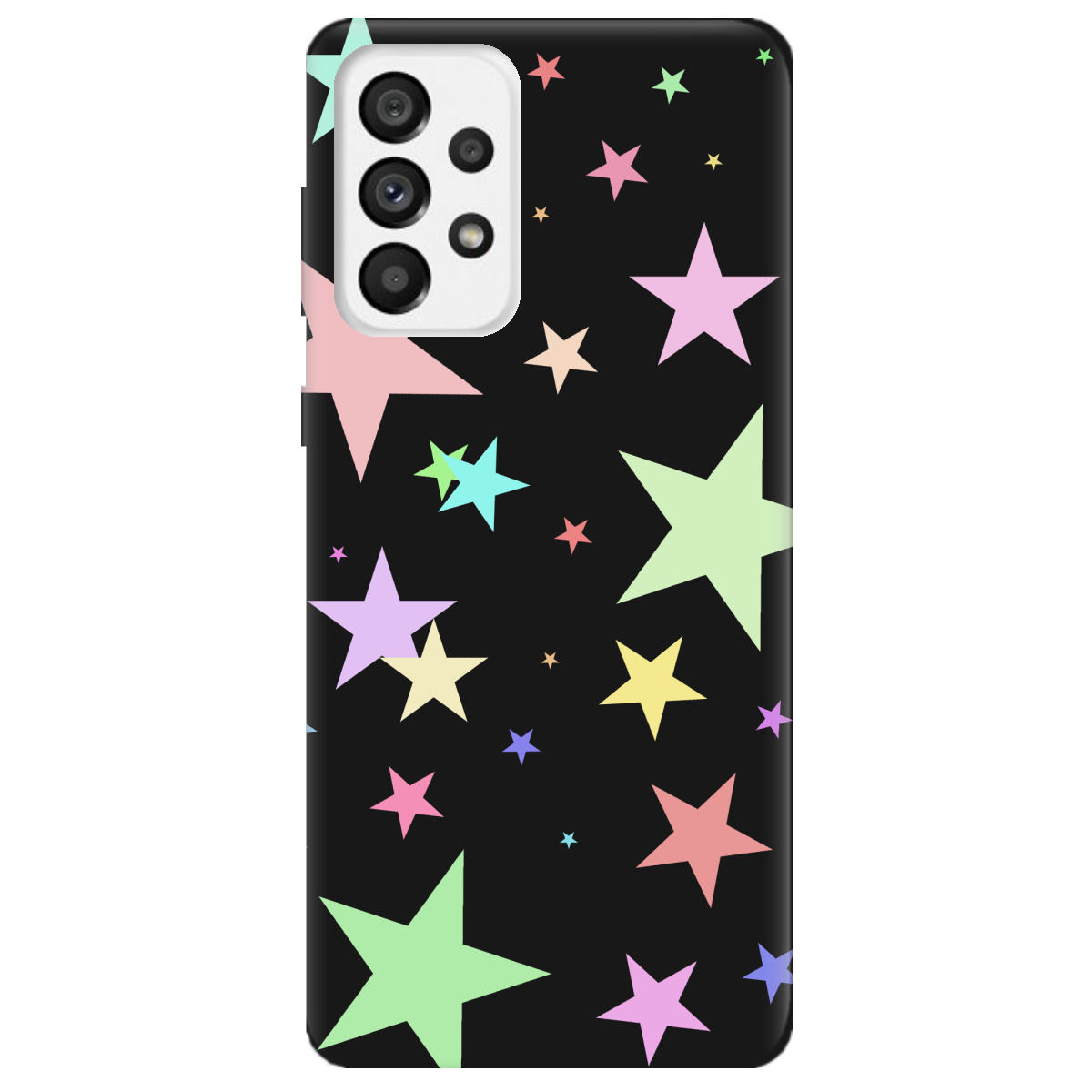 Чехол для Samsung Galaxy A73 черный матовый soft touch Яскраві зірки (black) - фото 1 Чехол для Samsung Galaxy A73 черный матовый soft touch Яскраві зірки (black) - фото 1 - Чехлы для телефонов