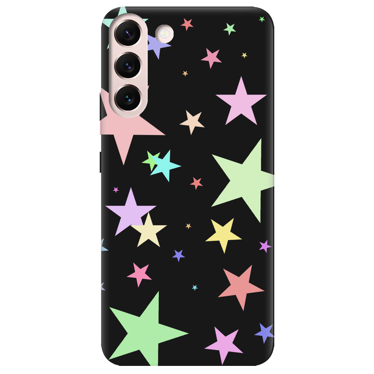 Чехол для Samsung Galaxy S22 черный матовый soft touch Яскраві зірки (black) - фото 1 - Чехлы для телефонов