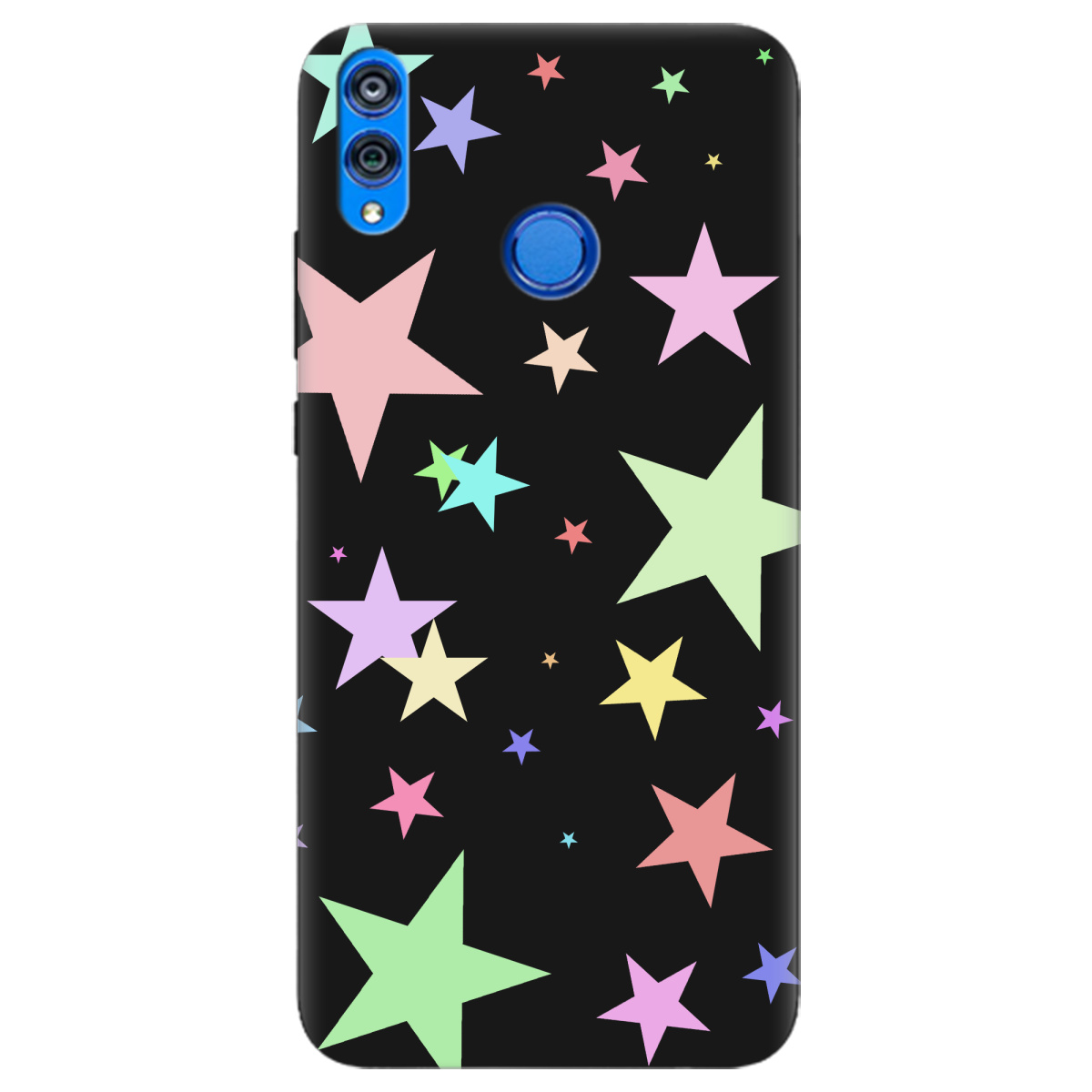 Чохол для Huawei Honor 8x чорний матовий soft touch Яскраві зірки (black) - фото 1 - Чохли для телефонів