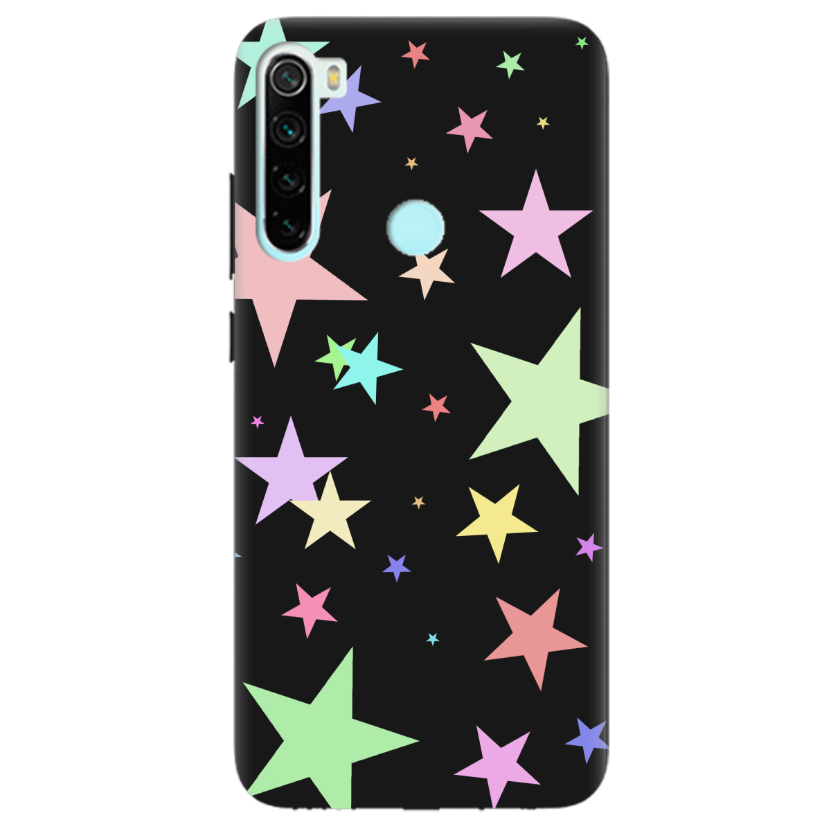 Чохол для Xiaomi Redmi Note 8 чорний матовий soft touch Яскраві зірки (black) - фото 1 Чохол для Xiaomi Redmi Note 8 чорний матовий soft touch Яскраві зірки (black) - фото 1 - Чохли для телефонів