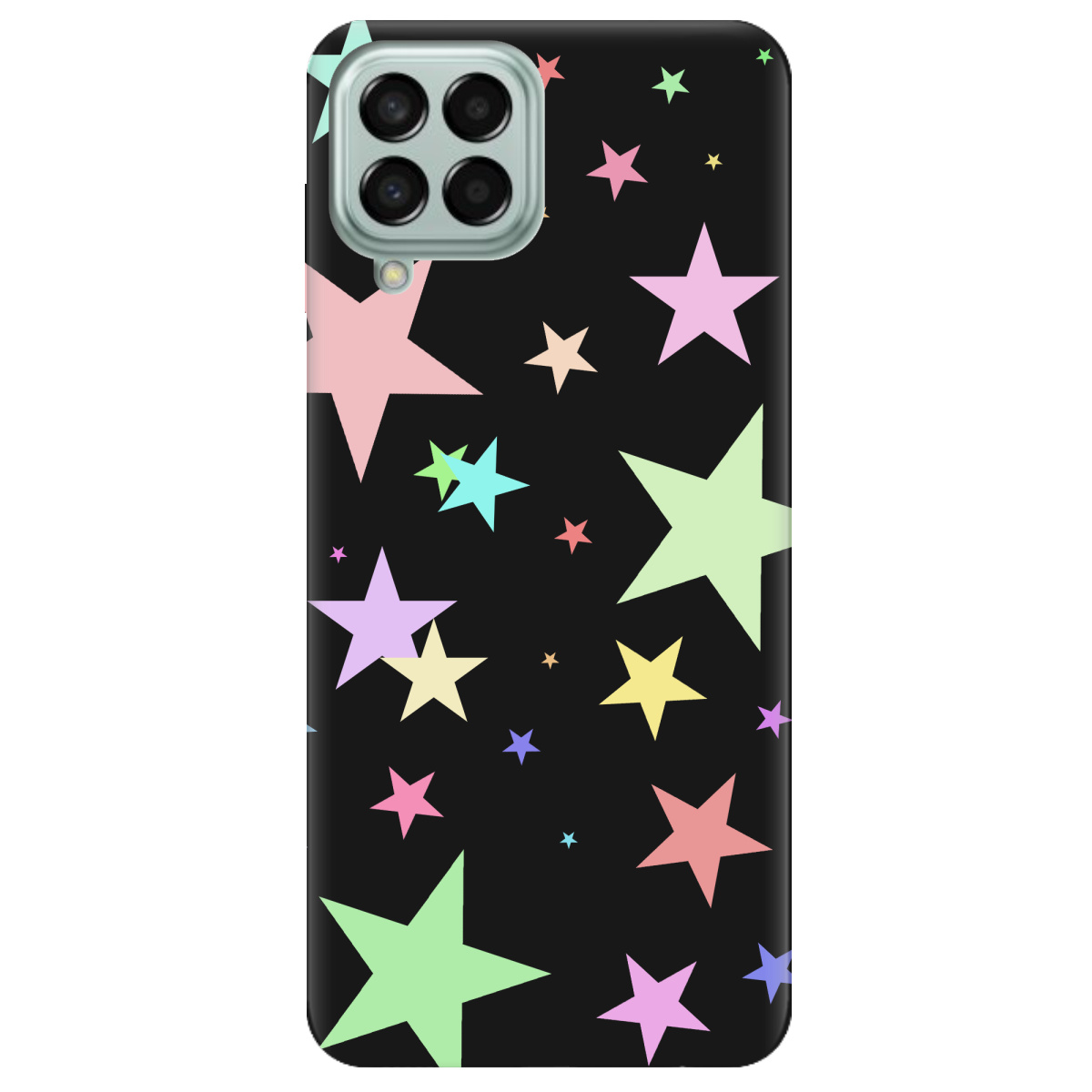Чехол для Samsung Galaxy M53 черный матовый soft touch Яскраві зірки (black) - фото 1 Чехол для Samsung Galaxy M53 черный матовый soft touch Яскраві зірки (black) - фото 1 - Чехлы для телефонов