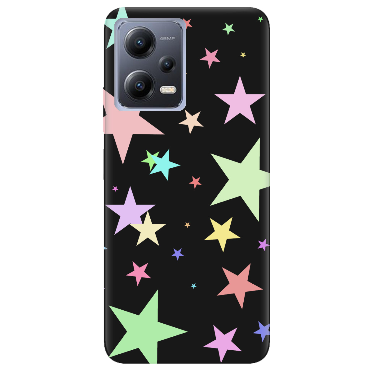 Чохол для Xiaomi Redmi Note 12 5G чорний матовий soft touch Яскраві зірки (black) - фото 1 - Чохли для телефонів