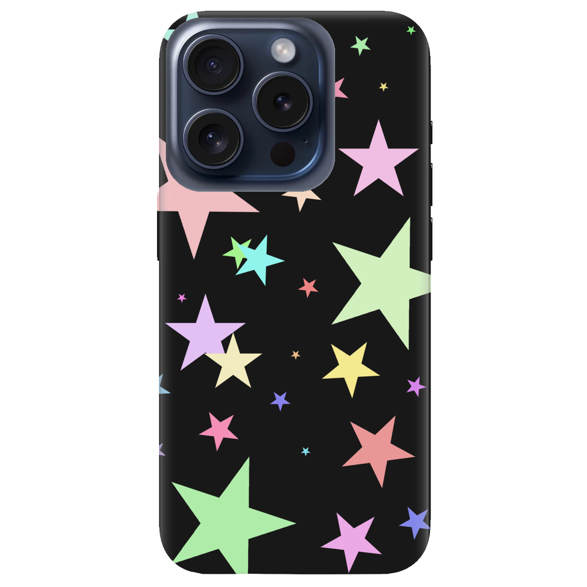 Чехол для Apple iPhone 15 Pro Max черный матовый soft touch Яскраві зірки (black) - фото 1 - Чехлы для телефонов