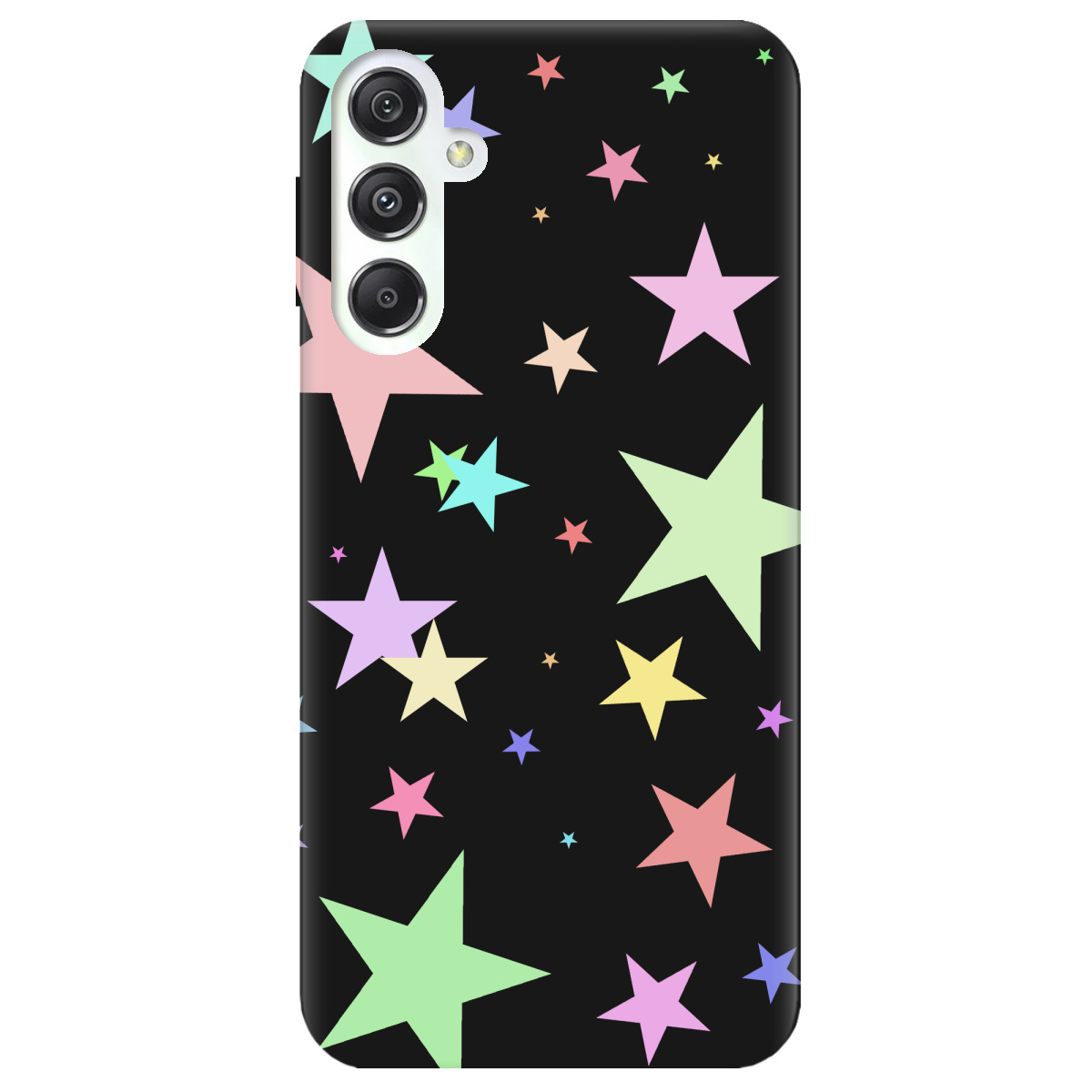 Чохол для Samsung Galaxy M34 5G чорний матовий soft touch Яскраві зірки (black) - фото 1 - Чохли для телефонів