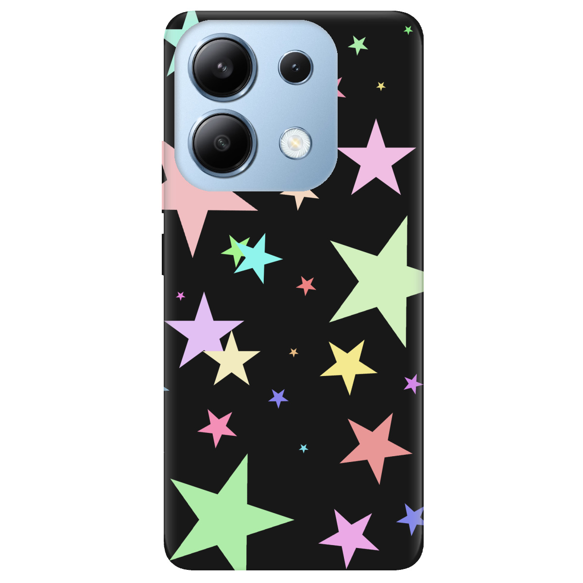 Чехол для Xiaomi Redmi Note 13 4G черный матовый soft touch Яскраві зірки (black) - фото 1 - Чехлы для телефонов