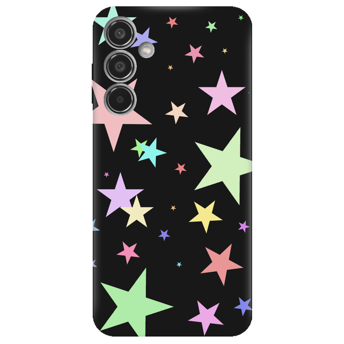 Чохол для Samsung Galaxy M35 5G чорний матовий soft touch Яскраві зірки (black) - фото 1 - Чохли для телефонів