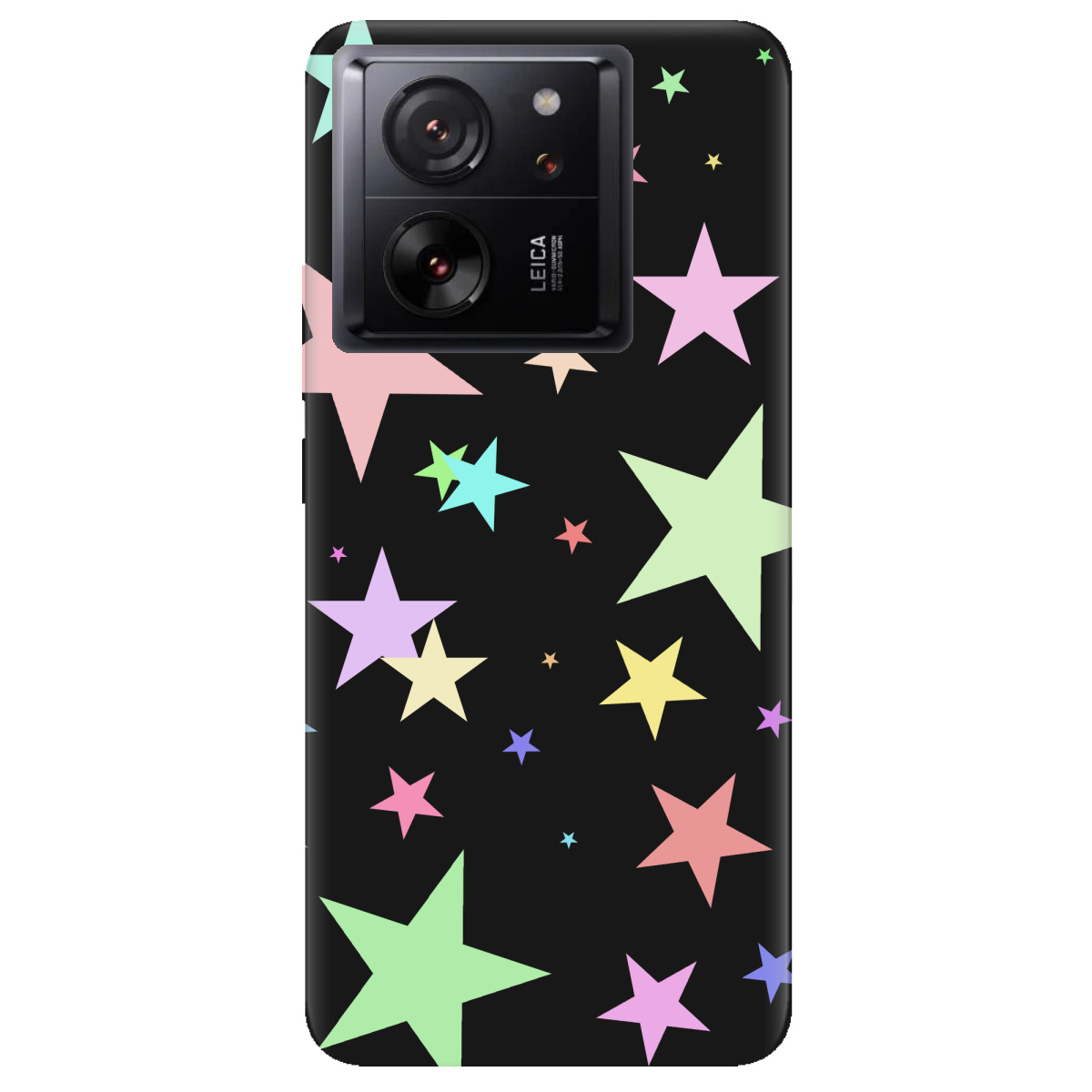 Чехол для Xiaomi 13T черный матовый soft touch Яскраві зірки (black) - фото 1 - Чехлы для телефонов
