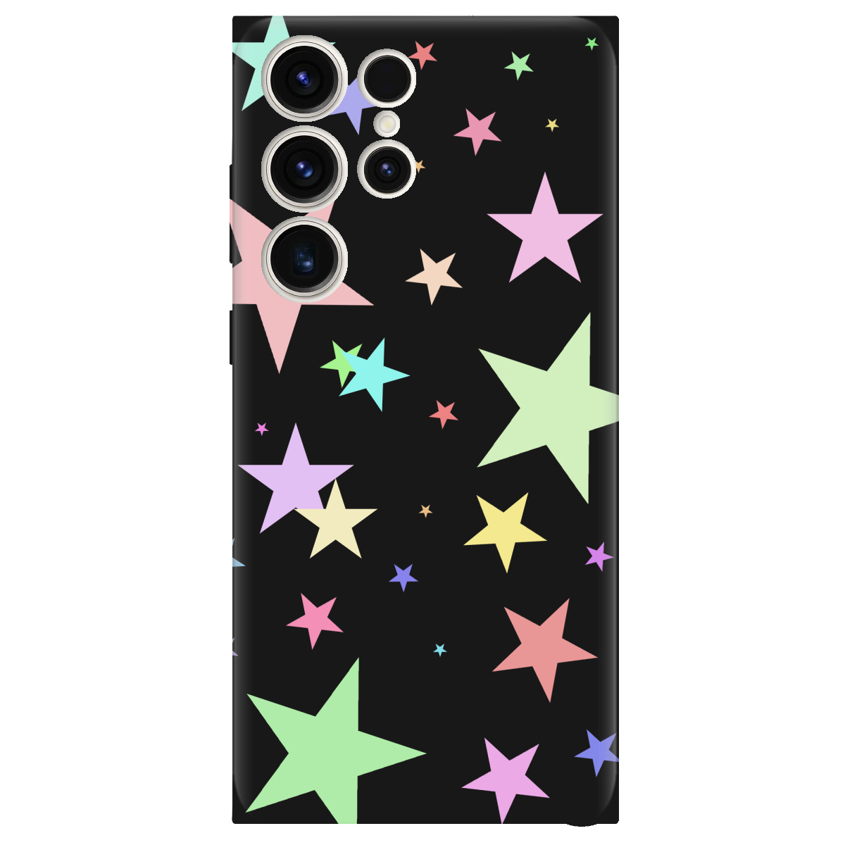 Чехол для Samsung Galaxy S25 Ultra черный матовый soft touch Яскраві зірки (black) - фото 1 - Чехлы для телефонов